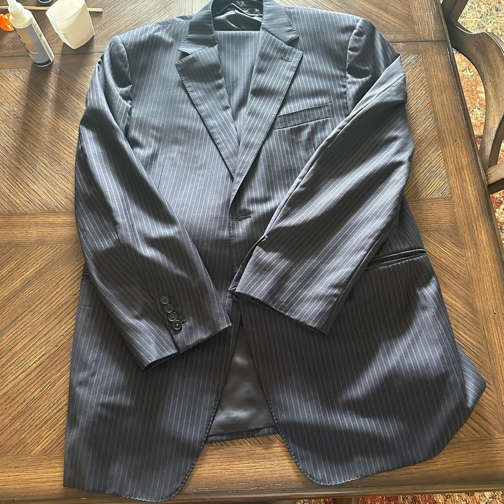 Canali Men's Navy Pinstripe Suit